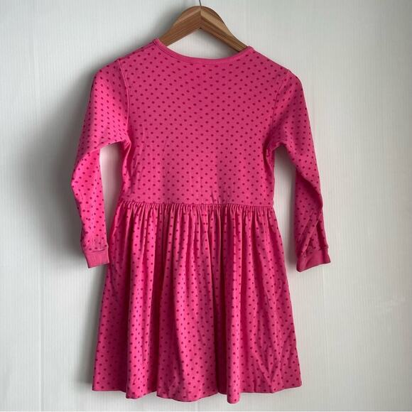 Hannah Andersson pink polka dot long sleeve dress button front size 8 - Picture 6 of 11